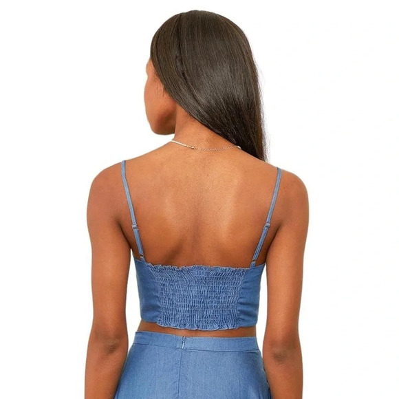 Lulus Denim Crop Top - Picture 2 of 5